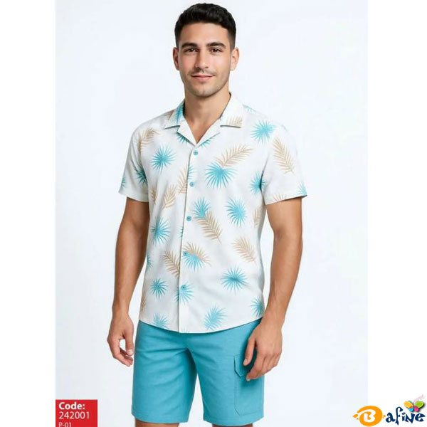 قیمت-و-خرید-پیراهن-و-شلوارک-مردانه-کتان-کد-p01