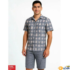 قیمت-و-خرید-پیراهن-و-شلوارک-مردانه-کتان-کد-p05