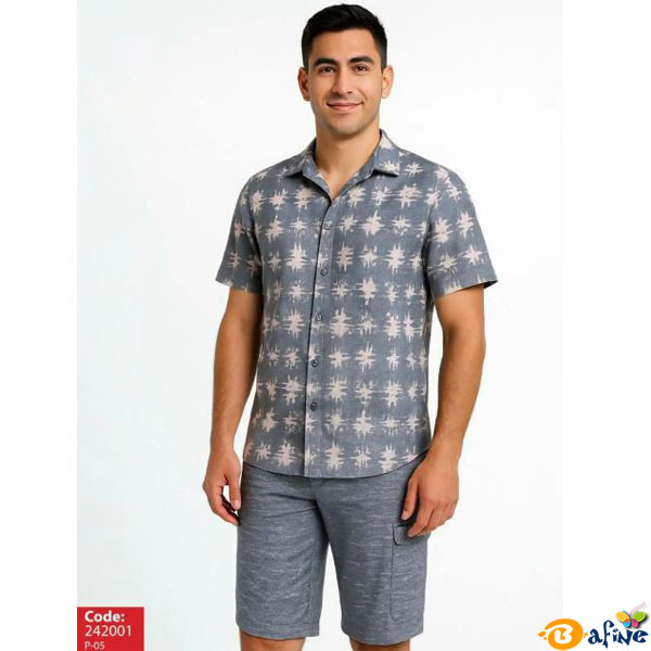 قیمت-و-خرید-پیراهن-و-شلوارک-مردانه-کتان-کد-p05