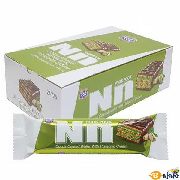 قیمت-و-خرید-ویفر-با-مغزی-پسته-و-روکش-کاکائو-پوک-پوک